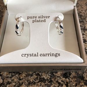 Pure silver earrings with white and blue accents!